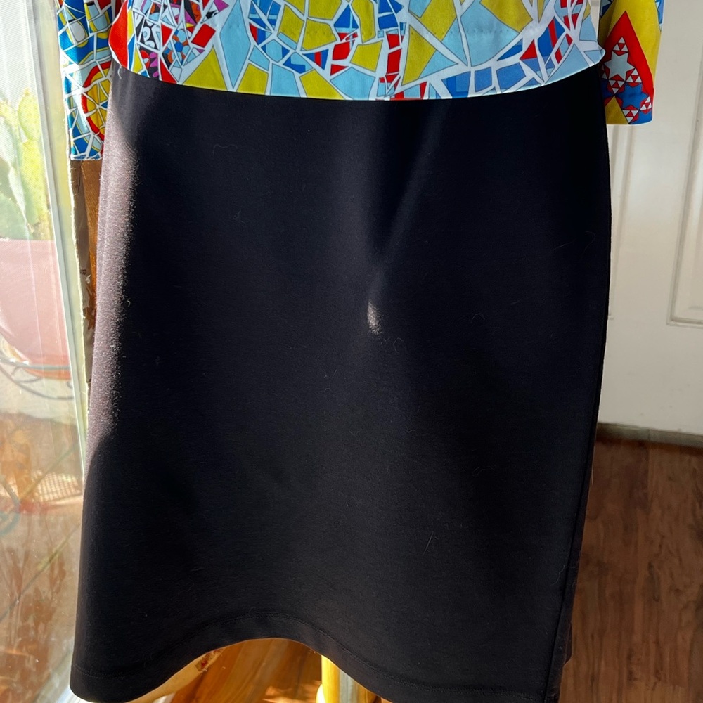 Eileen Fisher Brown Pencil Midi Skirt PL Viscose Blend Excellent